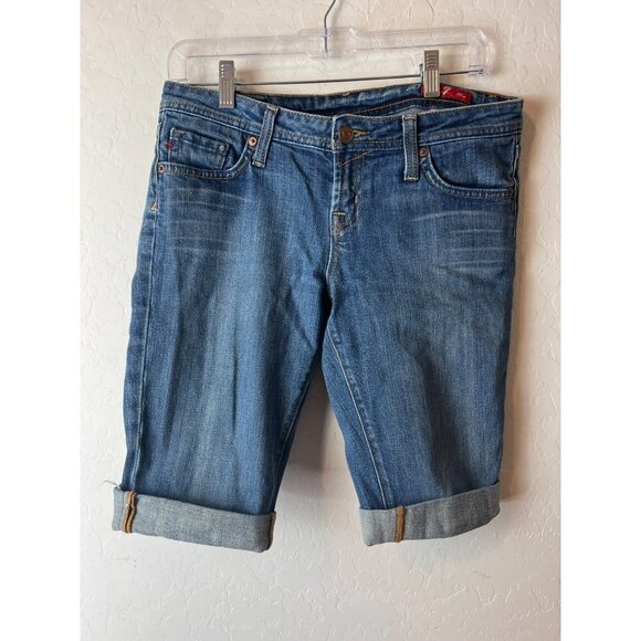 Women Seven7 Cut Off Jean Shorts Sz 30 Medium Wash - Picture 1 of 8